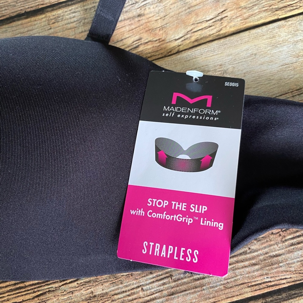 Maidenform Self Expression Black Strapless Bra 34B - Picture 2 of 8